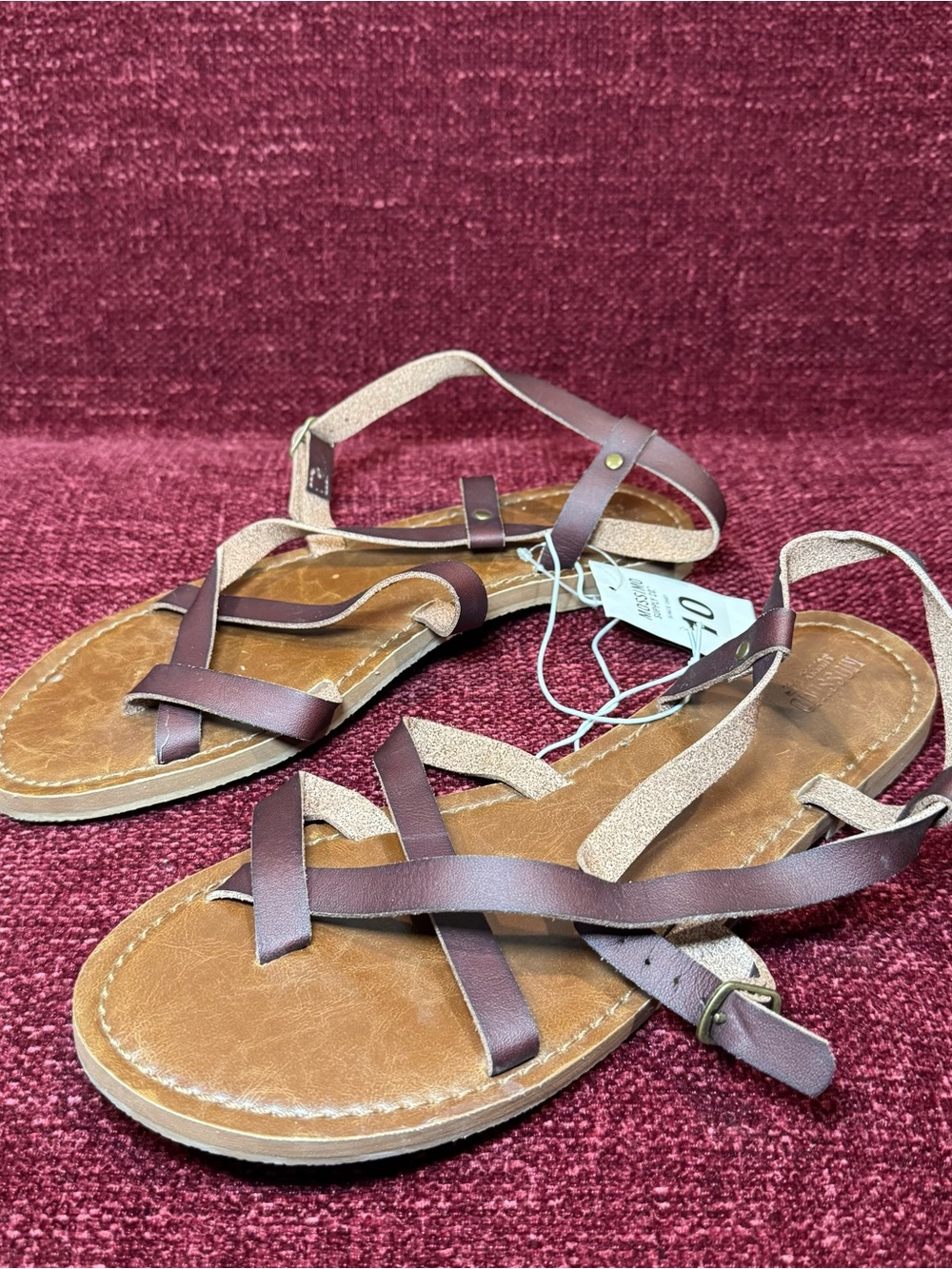 Mossimo Supply Co. Brown Strappy Flat Sandals